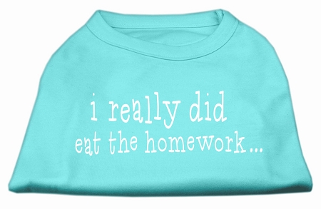 I really did eat the Homework Screen Print Shirt Aqua S